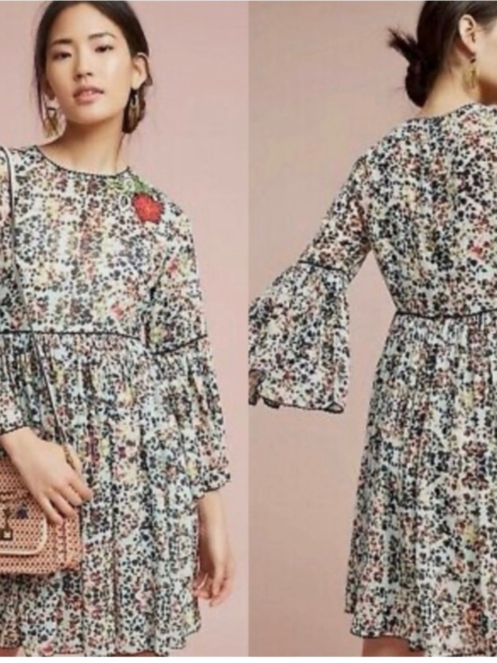 Anthropologie Bhanuni by Jyoti Boho Embroidered Tunic Dress